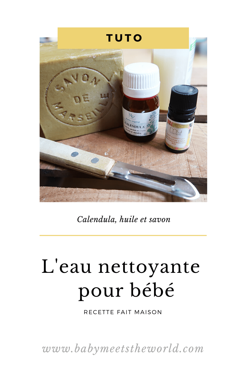 eau nettoyante pour bébé au calendula