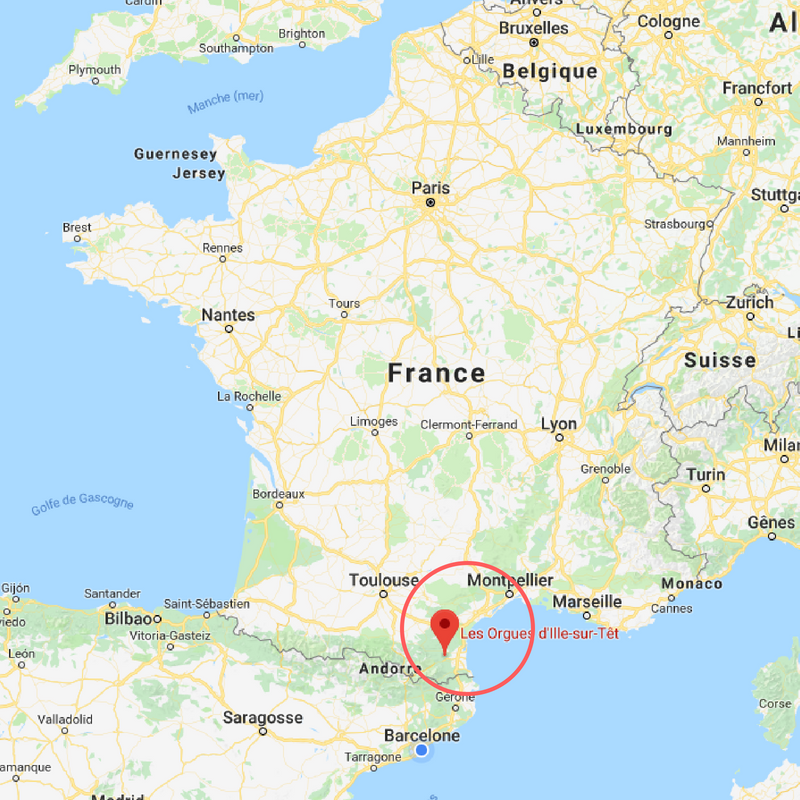 Les Orgues d'ille sur Tet dans les Pyrénées