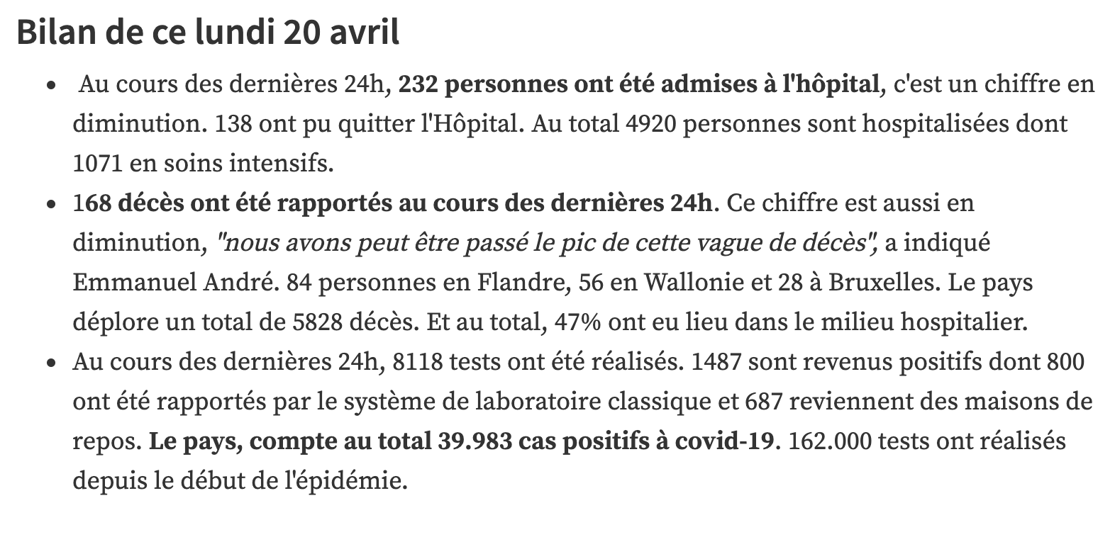 coronavirus belgique