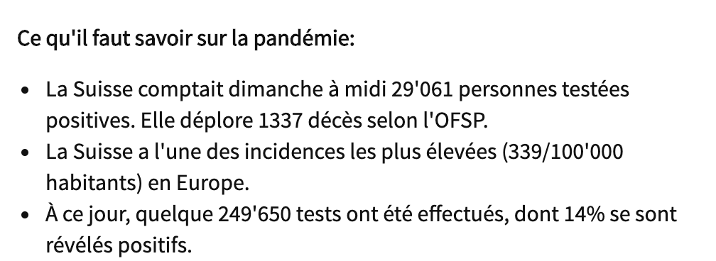 coronavirus suisse